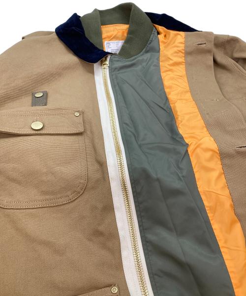 sacai（サカイ）sacai (サカイ) CARHARTT WIP (カーハート ワークインプログレス) Canvas MA-1 Jacket Michigan ブラウン サイズ:3の古着・服飾アイテム