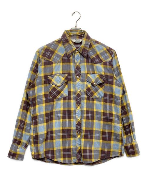 WOOLRICH（ウールリッチ）WOOLRICH (ウールリッチ) チェックシャツ ブラウン×イエロー サイズ:XLの古着・服飾アイテム