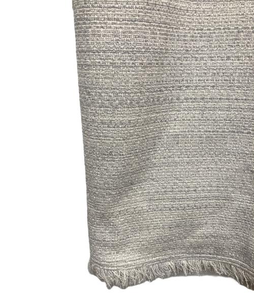 anuans（アニュアンス）anuans (アニュアンス) ツイードフリンジノーカラージャケット グレー サイズ:F 未使用品の古着・服飾アイテム