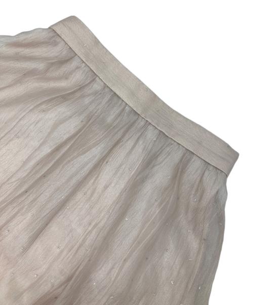 JUSGLITTY（ジャスグリッティー）JUSGLITTY (ジャスグリッティー) プチラメドットティアードスカート ベージュ サイズ:1の古着・服飾アイテム