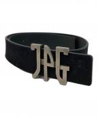 Jean Paul GAULTIERジャンポールゴルチェ）の古着「バックルロゴレザーベルト」｜ブラック