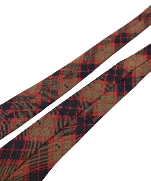 GUCCI（グッチ）GUCCI (グッチ) シルクネクタイ レッド×ブラウン サイズ:記載無の古着・服飾アイテム