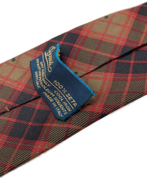 GUCCI（グッチ）GUCCI (グッチ) シルクネクタイ レッド×ブラウン サイズ:記載無の古着・服飾アイテム