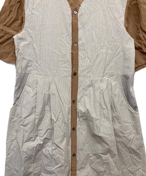 Rosier（ロジエ）Rosier (ロジエ) タイプライターストライプロングコートドレス ブラウン サイズ:38の古着・服飾アイテム