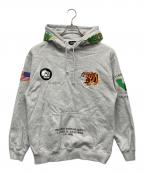 X-LARGEエクストララージ）の古着「TIGER EMBROIDERY HOODED SWEAT」｜グレー