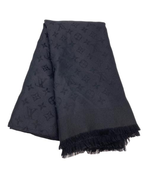 LOUIS VUITTON（ルイ ヴィトン）LOUIS VUITTON (ルイ ヴィトン) シルク混大判ストール ブラックの古着・服飾アイテム