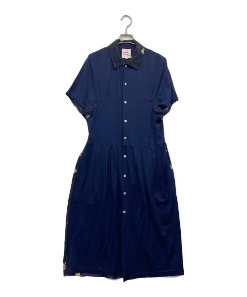JUNYA WATANABE MAN PINK（ジュンヤワタナベマン ピンク）JUNYA WATANABE MAN PINK (ジュンヤワタナベマン ピンク) フラワープリントワンピース ネイビー サイズ:Mの古着・服飾アイテム