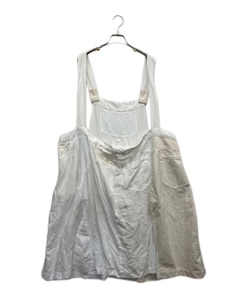 tricot COMME des GARCONS（トリココムデギャルソン）tricot COMME des GARCONS (トリココムデギャルソン) エプロンワンピース ホワイト サイズ:Sの古着・服飾アイテム
