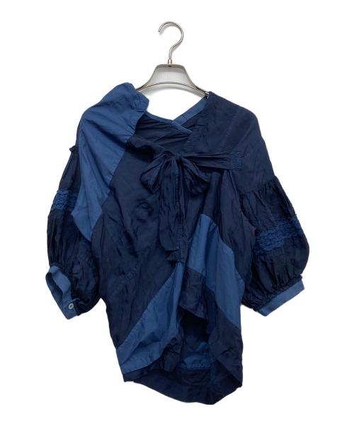 tricot COMME des GARCONS（トリココムデギャルソン）tricot COMME des GARCONS (トリココムデギャルソン) 変形ブラウス ネイビー サイズ:Sの古着・服飾アイテム