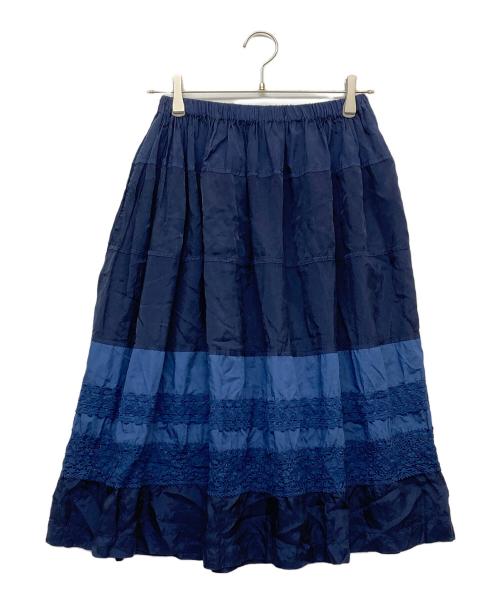 tricot COMME des GARCONS（トリココムデギャルソン）tricot COMME des GARCONS (トリココムデギャルソン) レース切替スカート ネイビー サイズ:記載無の古着・服飾アイテム