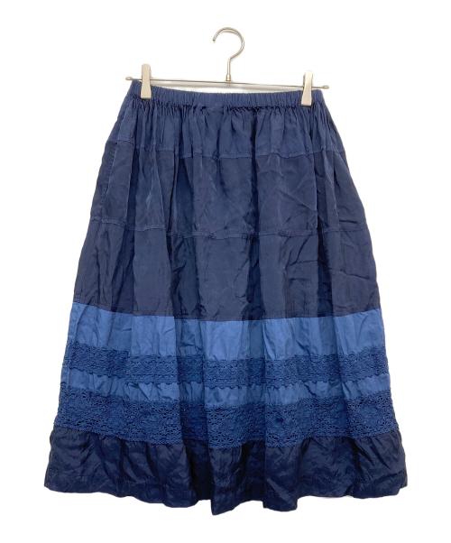 tricot COMME des GARCONS（トリココムデギャルソン）tricot COMME des GARCONS (トリココムデギャルソン) レース切替スカート ネイビー サイズ:記載無の古着・服飾アイテム