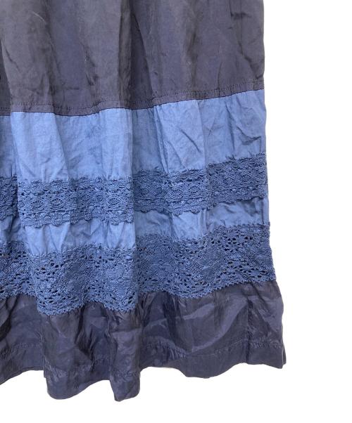 tricot COMME des GARCONS（トリココムデギャルソン）tricot COMME des GARCONS (トリココムデギャルソン) レース切替スカート ネイビー サイズ:記載無の古着・服飾アイテム