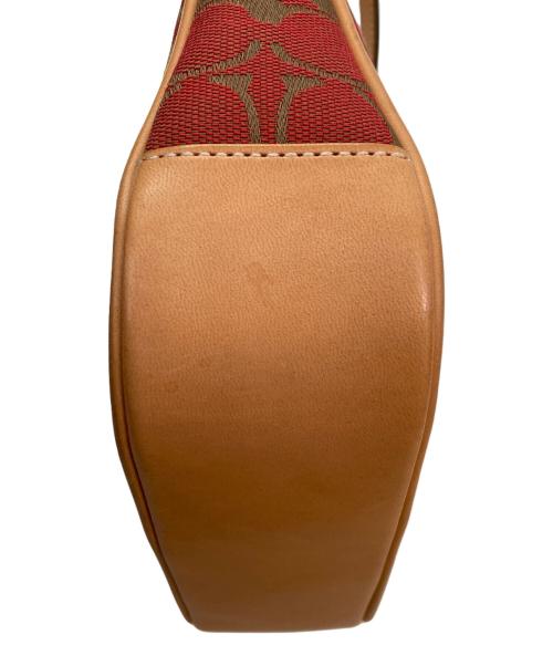 COACH（コーチ）COACH (コーチ) シグネチャーワンショルダーバッグ ブラウン×レッドの古着・服飾アイテム