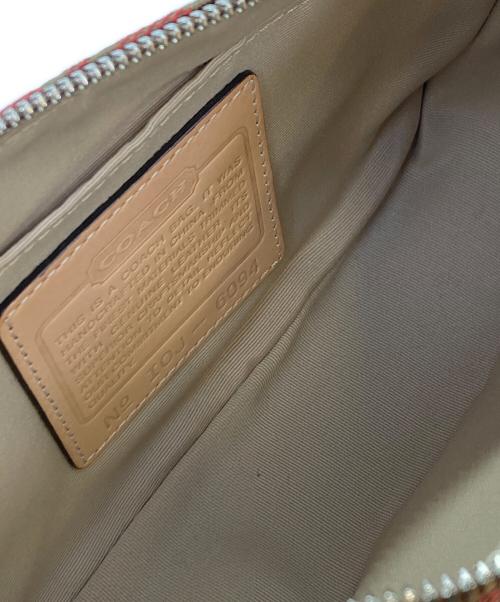 COACH（コーチ）COACH (コーチ) シグネチャーワンショルダーバッグ ブラウン×レッドの古着・服飾アイテム