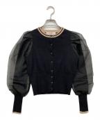 HER LIP TOハーリップトゥ）の古着「Organdy Fairy Knit Topvintage」｜ブラック