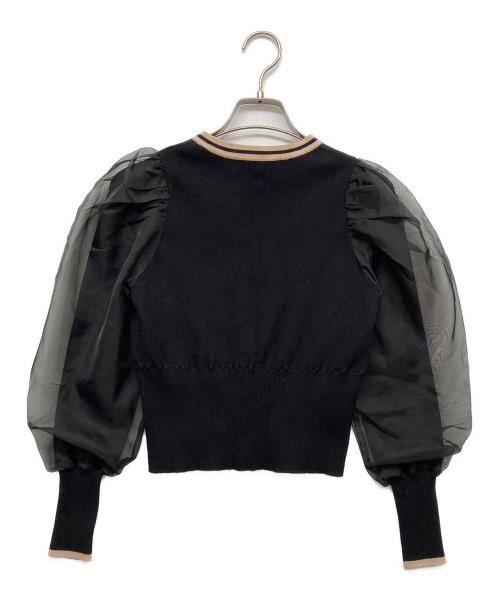 HER LIP TO（ハーリップトゥ）Her lip to (ハーリップトゥ) Organdy Fairy Knit Topvintage ブラック サイズ:Sの古着・服飾アイテム