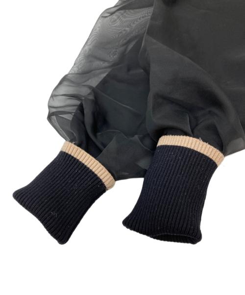 HER LIP TO（ハーリップトゥ）Her lip to (ハーリップトゥ) Organdy Fairy Knit Topvintage ブラック サイズ:Sの古着・服飾アイテム