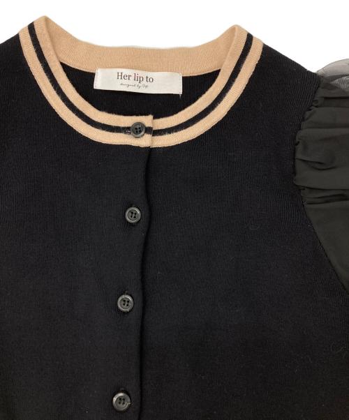 HER LIP TO（ハーリップトゥ）Her lip to (ハーリップトゥ) Organdy Fairy Knit Topvintage ブラック サイズ:Sの古着・服飾アイテム