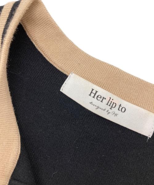 HER LIP TO（ハーリップトゥ）Her lip to (ハーリップトゥ) Organdy Fairy Knit Topvintage ブラック サイズ:Sの古着・服飾アイテム