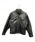 Schottショット）の古着「141　ボアライナー付 レザー シングル ライダース ジャケット」｜ブラック