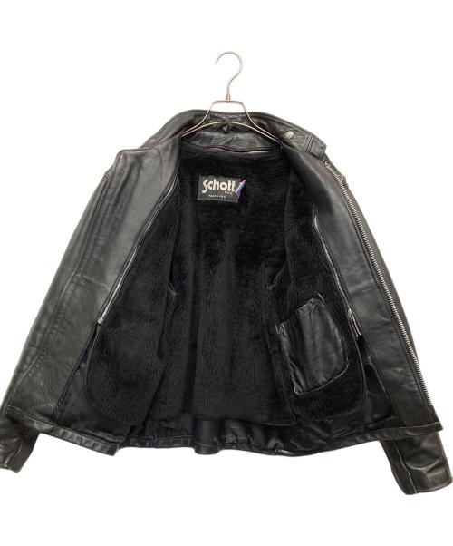 Schott（ショット）Schott (ショット) 141　ボアライナー付 レザー シングル ライダース ジャケット ブラック サイズ:40の古着・服飾アイテム