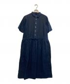 maillotマイヨ）の古着「リネン半袖ワンピース」｜ブラック