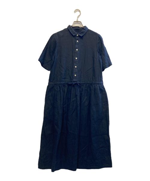 maillot（マイヨ）maillot (マイヨ) リネン半袖ワンピース ブラックの古着・服飾アイテム