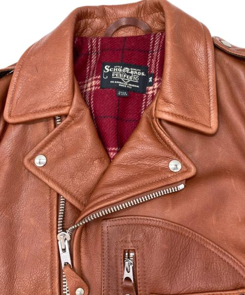 SCHOTT BROS.（ショット）SCHOTT BROS. (ショットブロス) 528US COW NEW NAKED D-POCKET RIDERS JKT ブラウン サイズ:36の古着・服飾アイテム