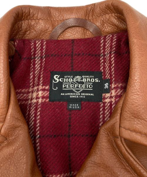 SCHOTT BROS.（ショット）SCHOTT BROS. (ショットブロス) 528US COW NEW NAKED D-POCKET RIDERS JKT ブラウン サイズ:36の古着・服飾アイテム