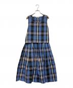 I.S.アイエス）の古着「チェック柄ワンピース」｜ブルー