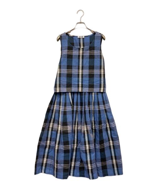 I.S.（アイエス）I.S. (アイエス) チェック柄ワンピース ブルー サイズ:Ｍの古着・服飾アイテム