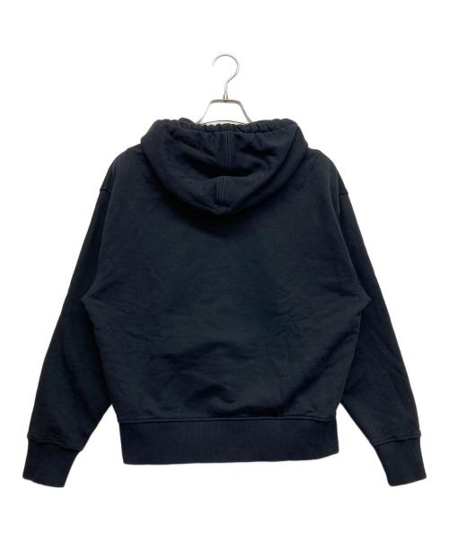 ami（アミ）ami (アミ) ロゴ刺繍プルオーバーパーカー ブラック サイズ:Mの古着・服飾アイテム