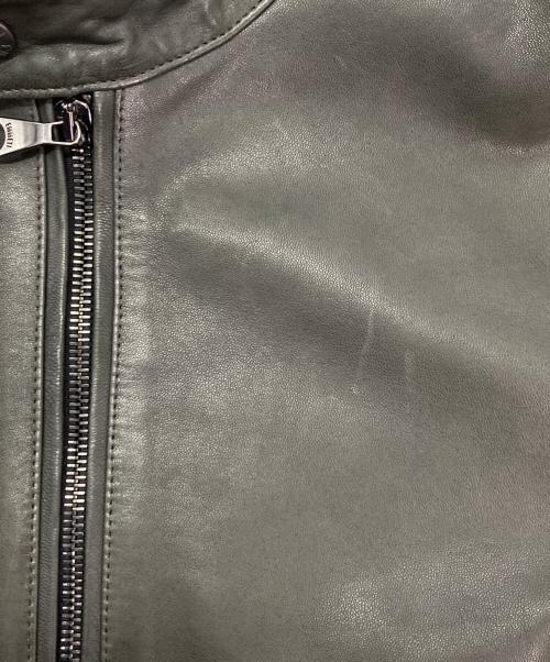 EMMETI（エンメティ）EMMETI (エンメティ) JURI ラムスキン シングル ライダース ジャケット グリーン サイズ:44の古着・服飾アイテム