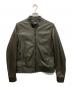 EMMETI（エンメティ）の古着「JURI ラムスキン シングル ライダース ジャケット」｜グリーン