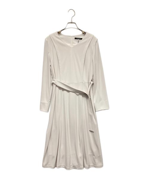 MICHEL KLEIN（ミッシェルクラン）MICHEL KLEIN (ミッシェルクラン) Vネックジャージーワンピース ホワイト サイズ:38 未使用品の古着・服飾アイテム