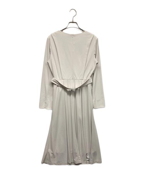 MICHEL KLEIN（ミッシェルクラン）MICHEL KLEIN (ミッシェルクラン) Vネックジャージーワンピース ホワイト サイズ:38 未使用品の古着・服飾アイテム