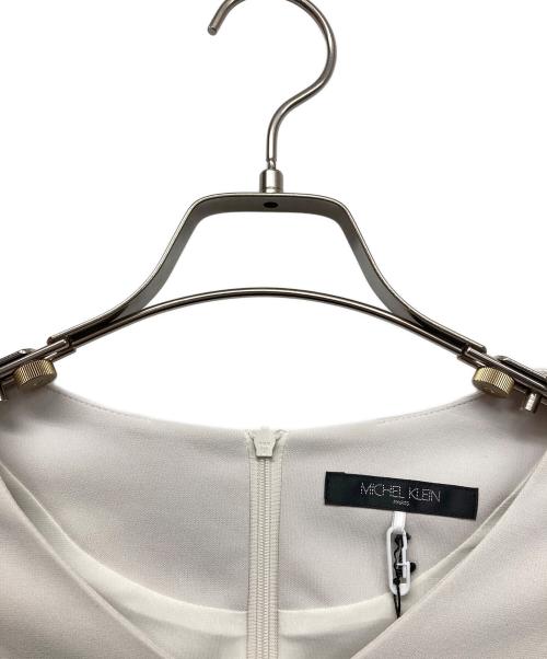 MICHEL KLEIN（ミッシェルクラン）MICHEL KLEIN (ミッシェルクラン) Vネックジャージーワンピース ホワイト サイズ:38 未使用品の古着・服飾アイテム