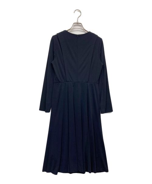 MICHEL KLEIN（ミッシェルクラン）MICHEL KLEIN (ミッシェルクラン) Vネックジャージーワンピース ネイビー サイズ:38の古着・服飾アイテム