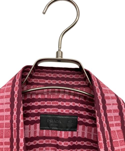 PRADA（プラダ）PRADA (プラダ) 半袖総柄シャツ ショッキングピンク サイズ:42の古着・服飾アイテム