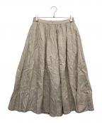 nest Robeネストローブ）の古着「リネンギャザースカート」｜ベージュ