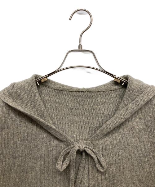 nest Robe（ネストローブ）nest Robe (ネストローブ) パウダーWフードリボンカーディガン ベージュ サイズ:Fの古着・服飾アイテム