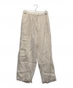 nest Robeネストローブ）の古着「リネンフリルパンツ」｜ベージュ