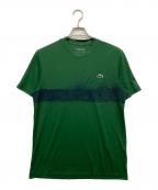 LACOSTEラコステ）の古着「『ジョコビッチ』コートライン鹿の子地Tシャツ」｜グリーン