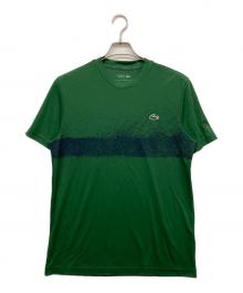 LACOSTE（ラコステ）の古着「『ジョコビッチ』コートライン鹿の子地Tシャツ」｜グリーン