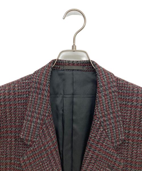 COMME des GARCONS HOMME（コムデギャルソン オム）COMME des GARCONS HOMME (コムデギャルソン オム) ウールチェックテーラードジャケット レッド サイズ:Sの古着・服飾アイテム