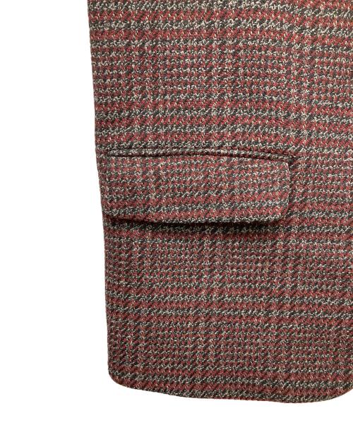 COMME des GARCONS HOMME（コムデギャルソン オム）COMME des GARCONS HOMME (コムデギャルソン オム) ウールチェックテーラードジャケット レッド サイズ:Sの古着・服飾アイテム