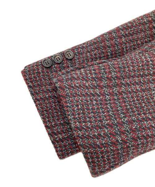 COMME des GARCONS HOMME（コムデギャルソン オム）COMME des GARCONS HOMME (コムデギャルソン オム) ウールチェックテーラードジャケット レッド サイズ:Sの古着・服飾アイテム