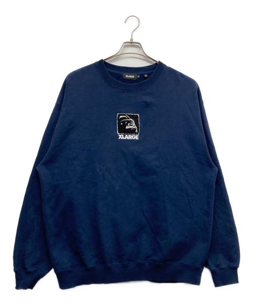 X-LARGE（エクストララージ）X-LARGE (エクストララージ) SQUARE OG CREWNECK SWEATSHIRT ネイビー サイズ:XLの古着・服飾アイテム