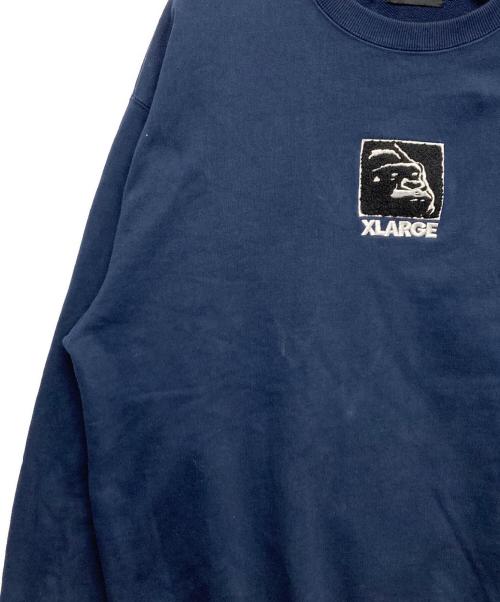 X-LARGE（エクストララージ）X-LARGE (エクストララージ) SQUARE OG CREWNECK SWEATSHIRT ネイビー サイズ:XLの古着・服飾アイテム