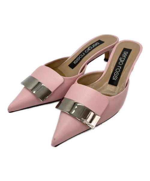 sergio rossi（セルジオロッシ）sergio rossi (セルジオロッシ) SR1ポインテッドトゥミュール ピンク サイズ:34の古着・服飾アイテム